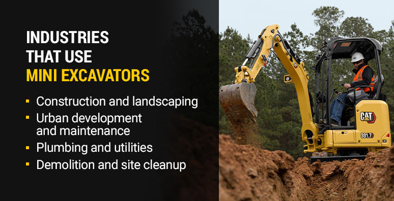 Industries that use mini excavators