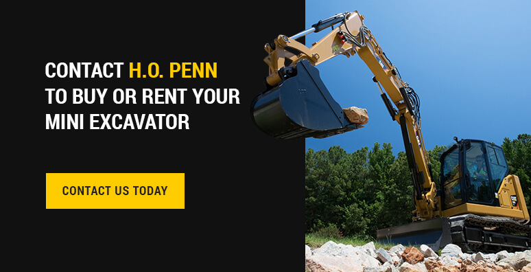 Contact H.O. Penn to Buy or Rent a Mini Excavator